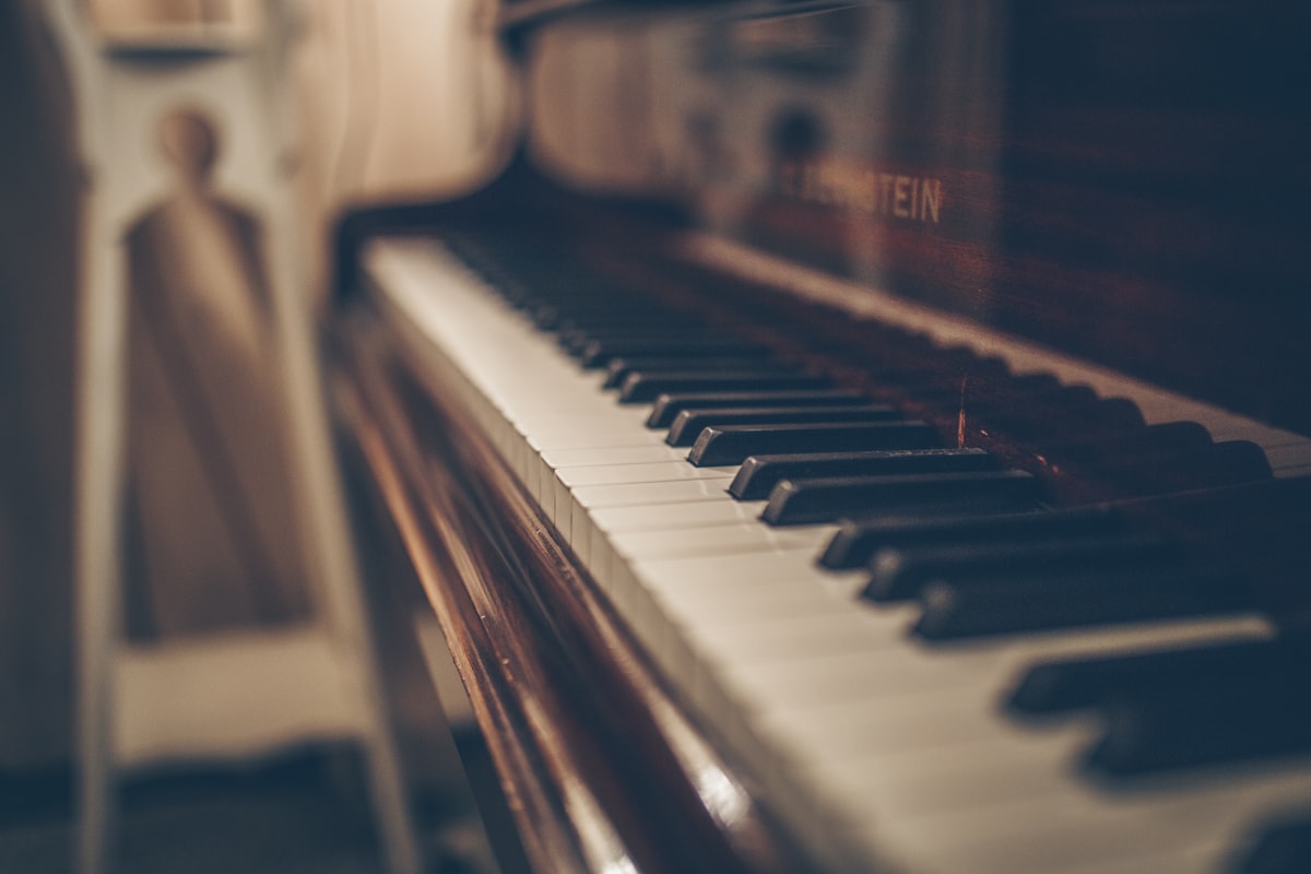 Piano keys close-up